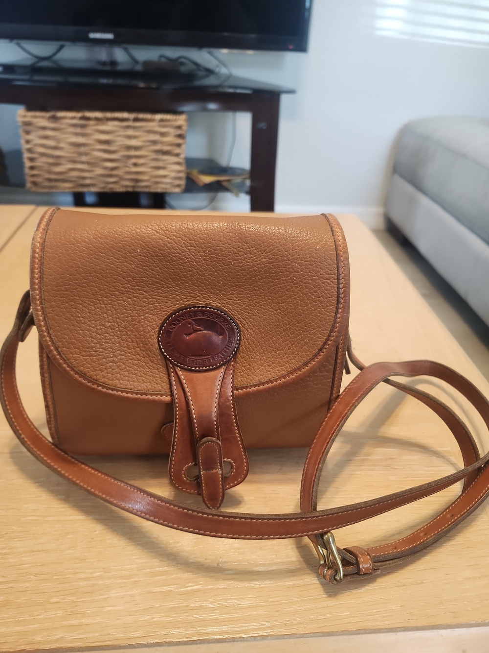 Dooney & Bourke Saddle Brown Pebble Leather Crossbody - Picture 1 of 10